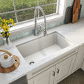 MSI - Stainless Steel Sinks - Single Bowl Sink 3218 - White Quartz