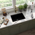 MSI - Stainless Steel Sinks - Single Bowl Sink 2418 - Black Quartz