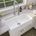 MSI - Fireclay Sinks - Fireclay Farmhouse Single Bowl Sink 3318 - White
