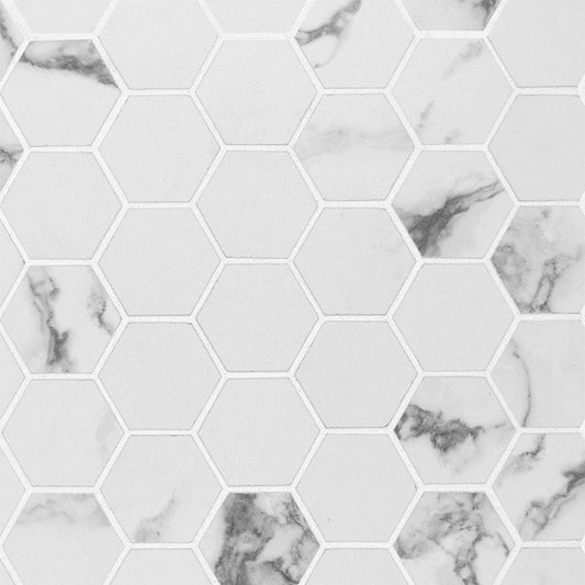 MSI - Pietra Statuario 2X2 Hexagon Mosaic - Tile - 2" x 2"