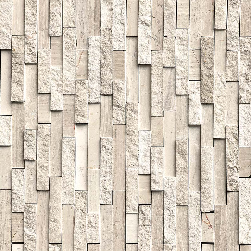 MSI - Stacked Stone Collection - White Quarry Splitface Interlocking - Wall Tile
