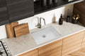 MSI - Stainless Steel Sinks - Single Bowl Sink 3219 - White Quartz
