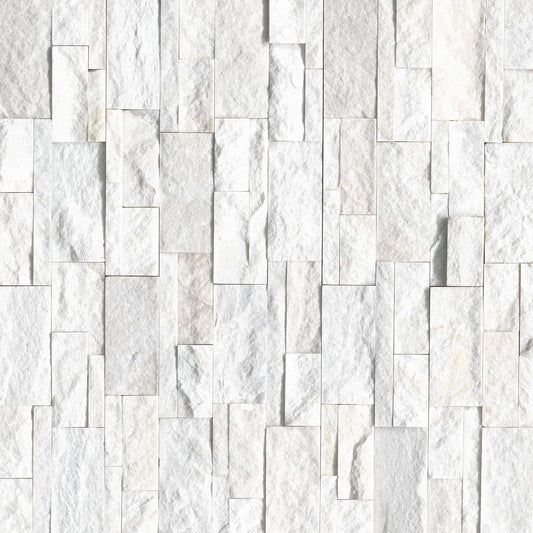 MSI - XL RockMount™ Stacked Stone Panels - Arctic White - 9" x 24"