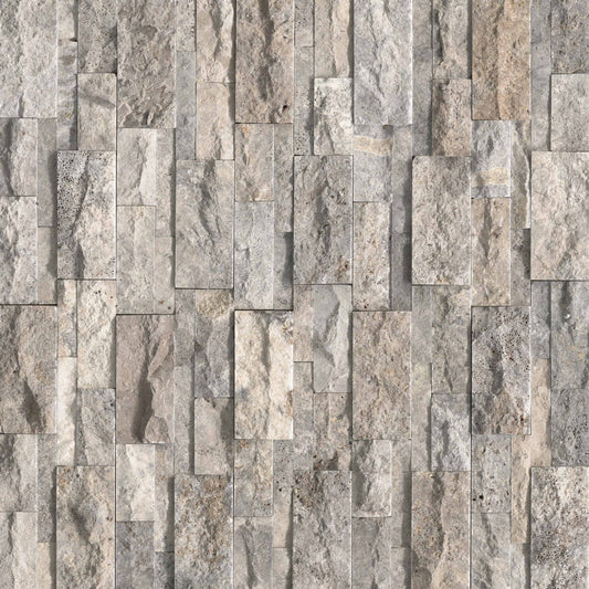 MSI - XL RockMount™ Stacked Stone Panels - Silver Travertine - 9" x 24"