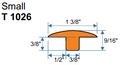 JAB Engineered Small (T 1026) T-Moulding Stained to Match (PRICE PER FOOT)